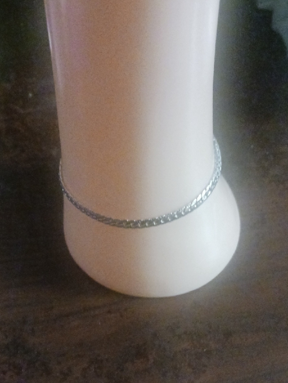 Sterling Silver Braided Chain Anklet - Silver
